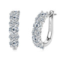 S925 Sterling Silver Round Cut Moissanite Lab Grown Diamond Earrings (GRA)