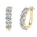 S925 Sterling Silver Round Cut Moissanite Lab Grown Diamond Earrings (GRA)