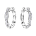 S925 Sterling Silver Moissanite Twisted Infinity Hoop Earrings (GRA)