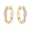 S925 Sterling Silver Moissanite Twisted Infinity Hoop Earrings (GRA)