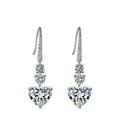 S925 Sterling Silver Heart Cut Moissanite Earrings (GRA)