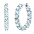 S925 Sterling Silver Moissanite Row Inlaid Round Cut Earrings (GRA)