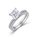 S925 Sterling Silver Princess Cut Prong Set Moissanite Rings