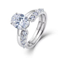 S925 Sterling Silver Lab Grown Diamond Oval Ring Set