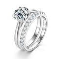 S925 Sterling Silver Solitaire Engagement Wedding Moissanite Rings (Bridal Sets)| 2CT