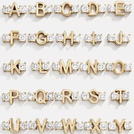Available letter charms A to Y in gold