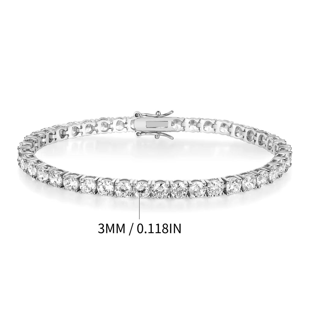 18K White Gold Tennis Bracelet