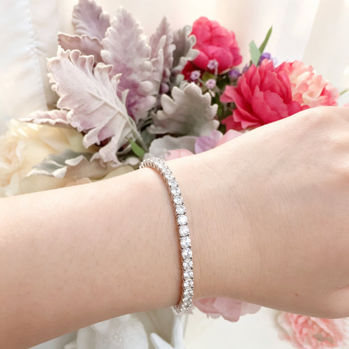 18K White Gold Tennis Bracelet