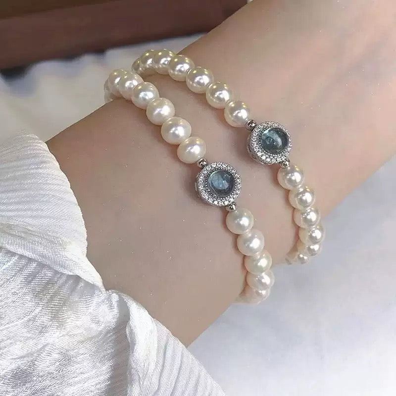 S925 Sterling Silver Mercury Freshwater Pearl Bracelet