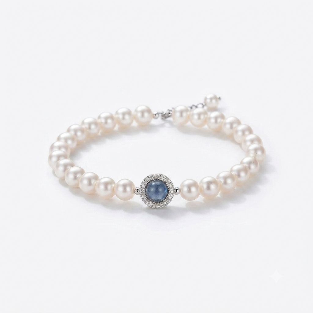 S925 Sterling Silver Mercury Freshwater Pearl Bracelet