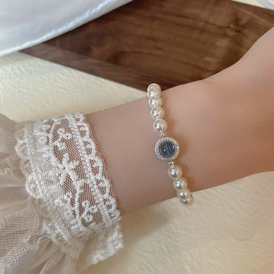 S925 Sterling Silver Mercury Freshwater Pearl Bracelet