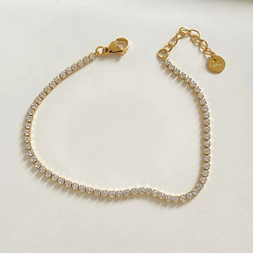 18K Gold Heart Tennis Zircon Bracelets