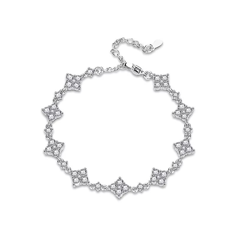 S925 Sterling Silver Four Leaf Clover Bracelet