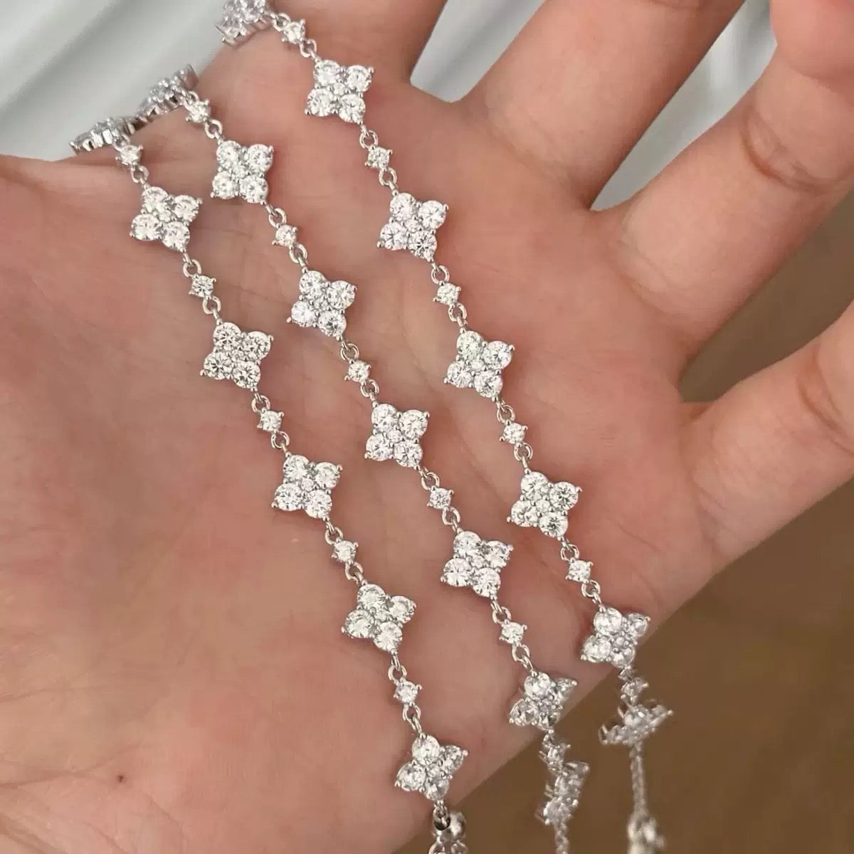 S925 Sterling Silver Four Leaf Clover Bracelet