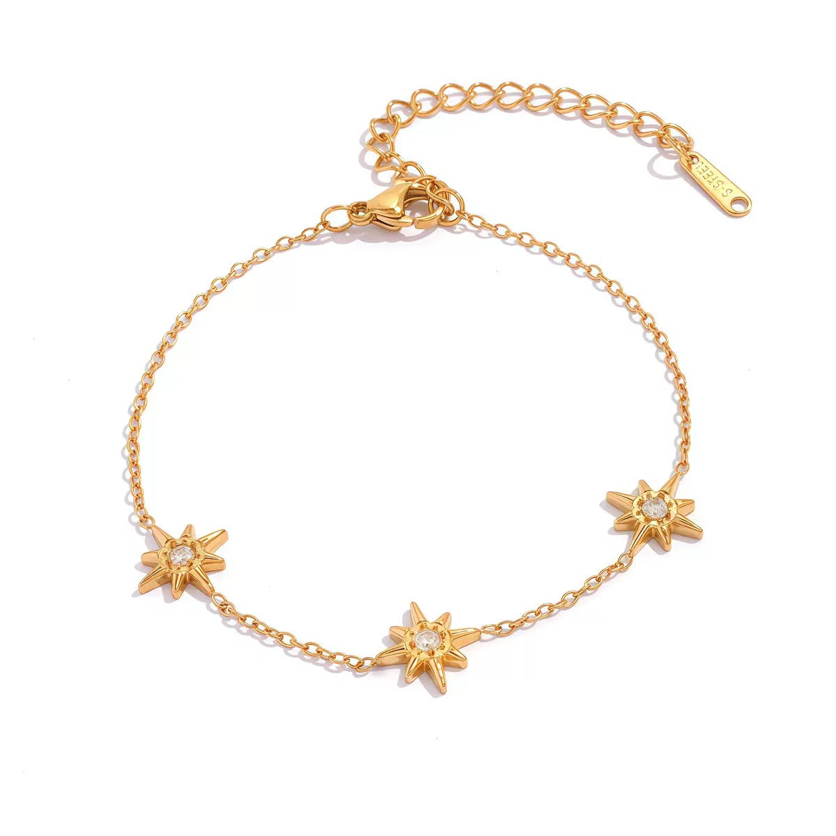 18K Star Pendant Zircon Bracelet