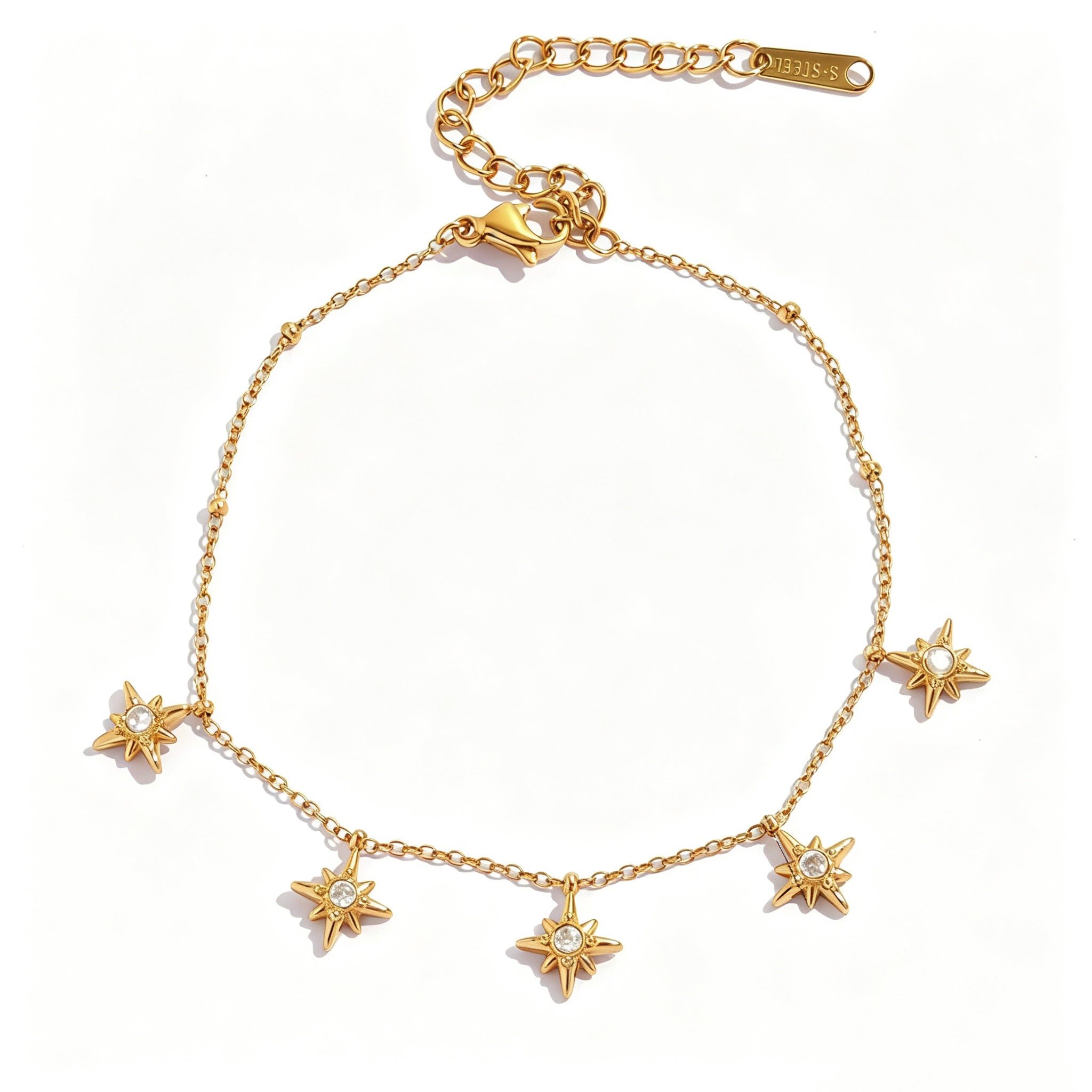 18K Star Pendant Zircon Bracelet