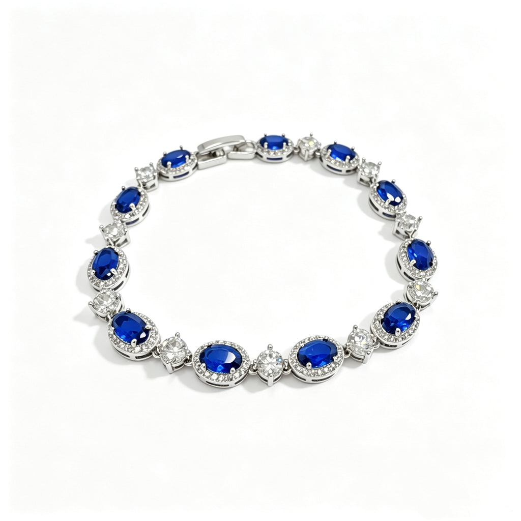 Blue Zircon Platinum Bracelet