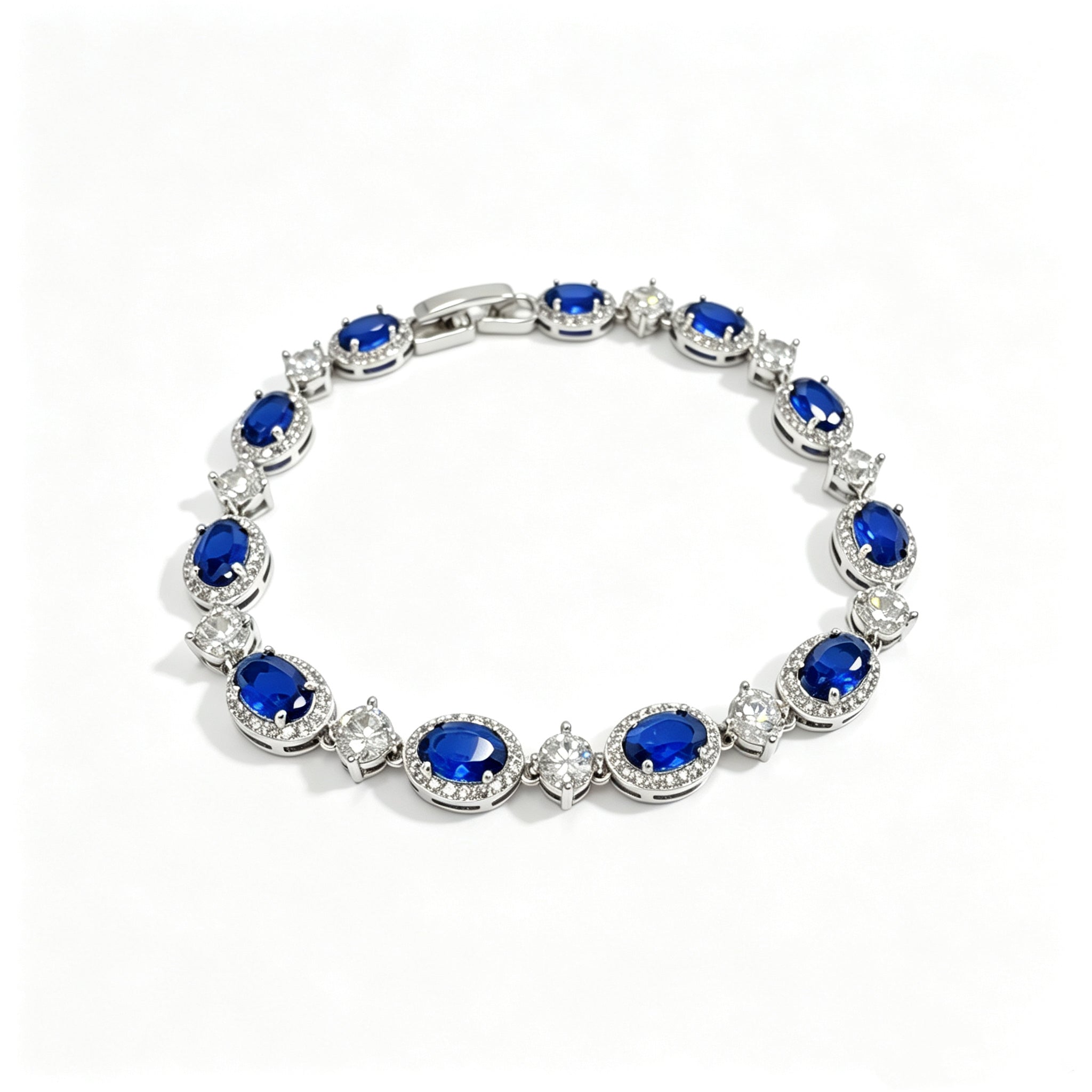 Blue Zircon Platinum Bracelet