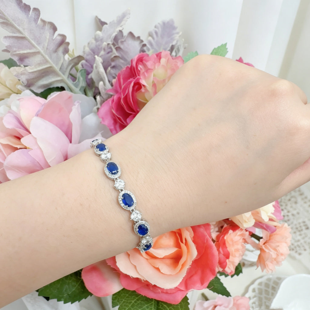 Blue Zircon Platinum Bracelet