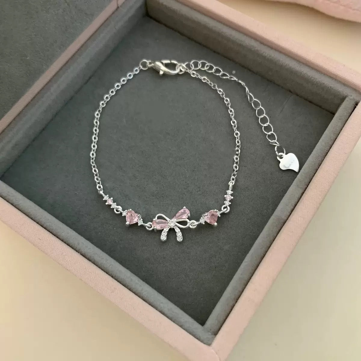 Cute and Sweet Zircon Bow Bracelet
