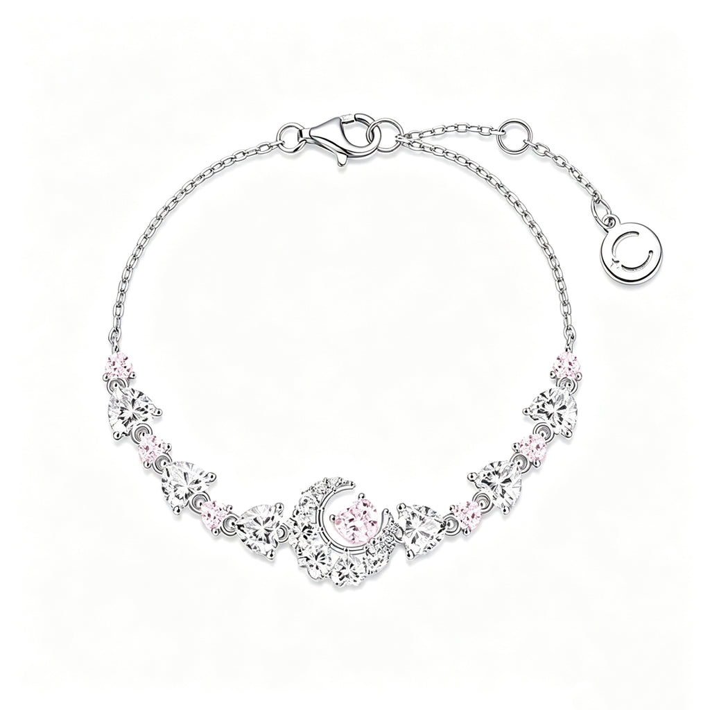Heart Moon Charm Bracelet