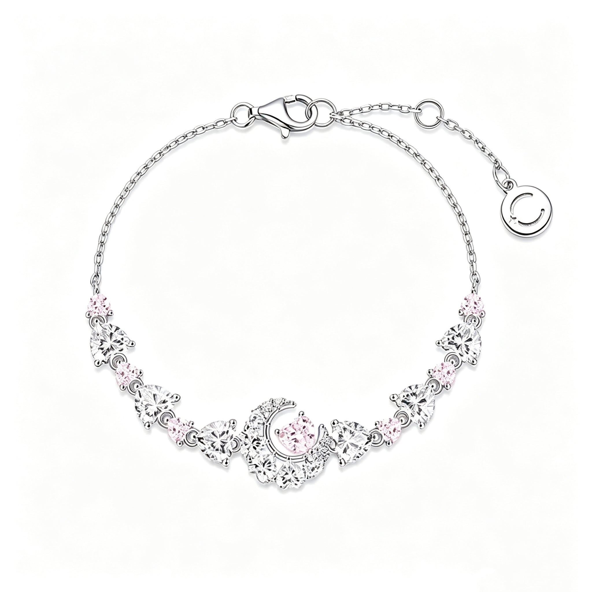 Heart Moon Charm Bracelet