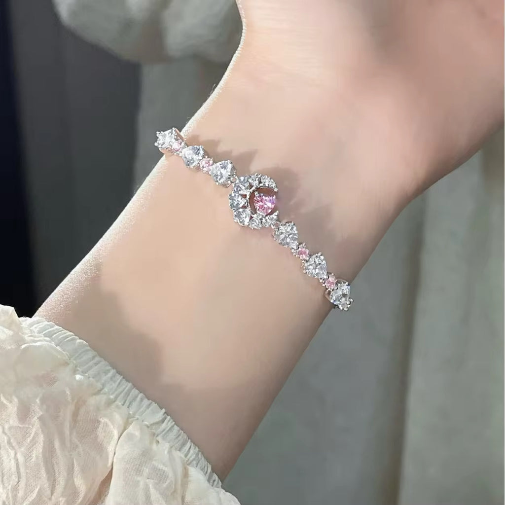 Heart Moon Charm Bracelet