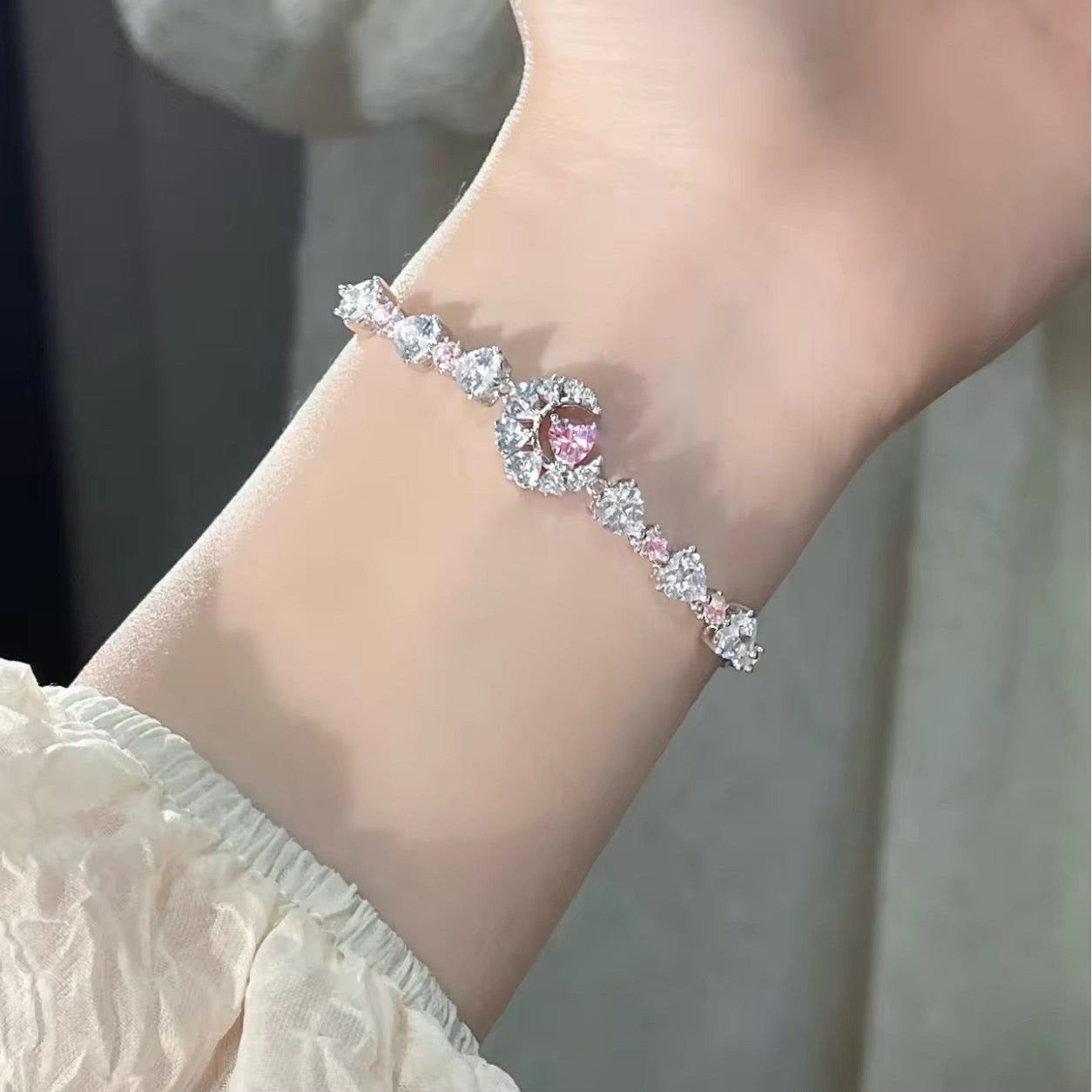 Heart Moon Charm Bracelet