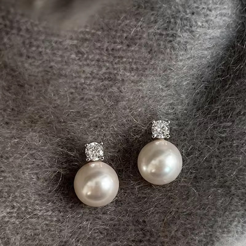 S925 Sterling Silver Classic Queen Pearl Earrings