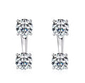 S925 Sterling Silver Round Moissanite Double Stud Earrings