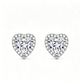 S925 Sterling Silver Heart-Shape 1.0Ct Moissanite Earrings