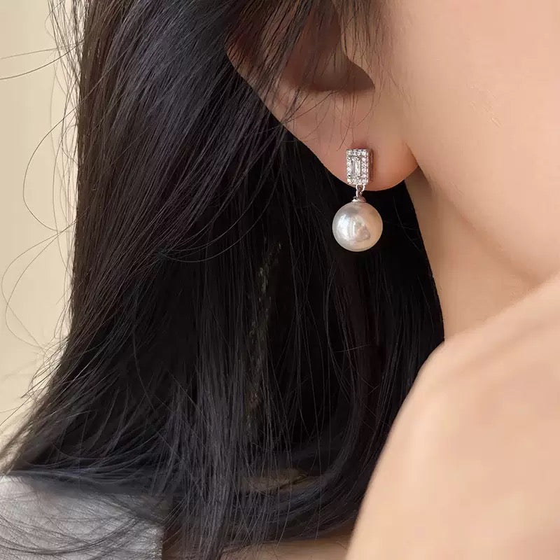 S925 Sterling Silver Trendy Pearl Earrings