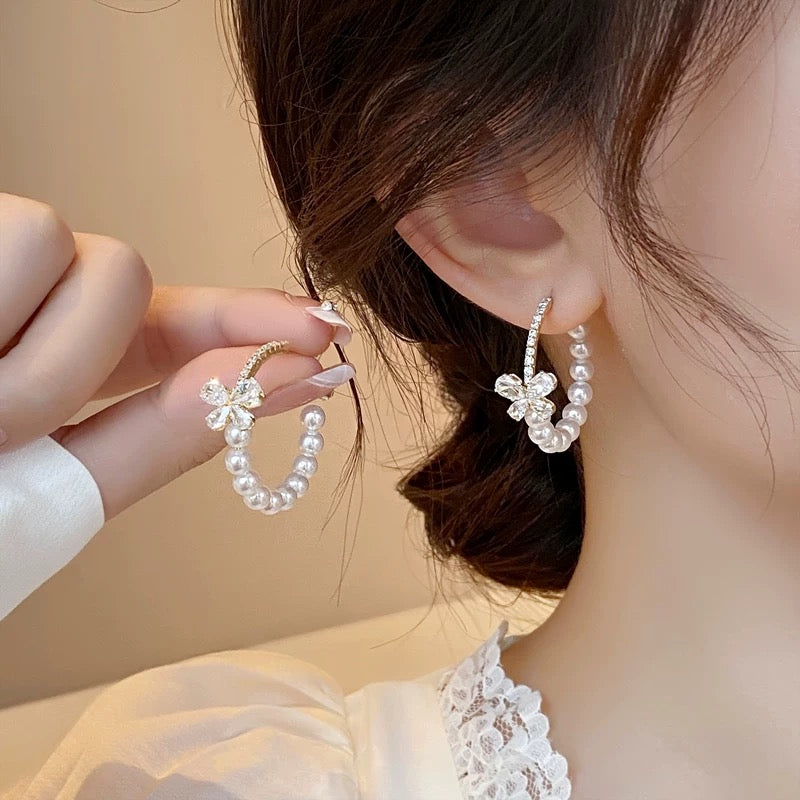 Trend Butterfly Pearl Earrings