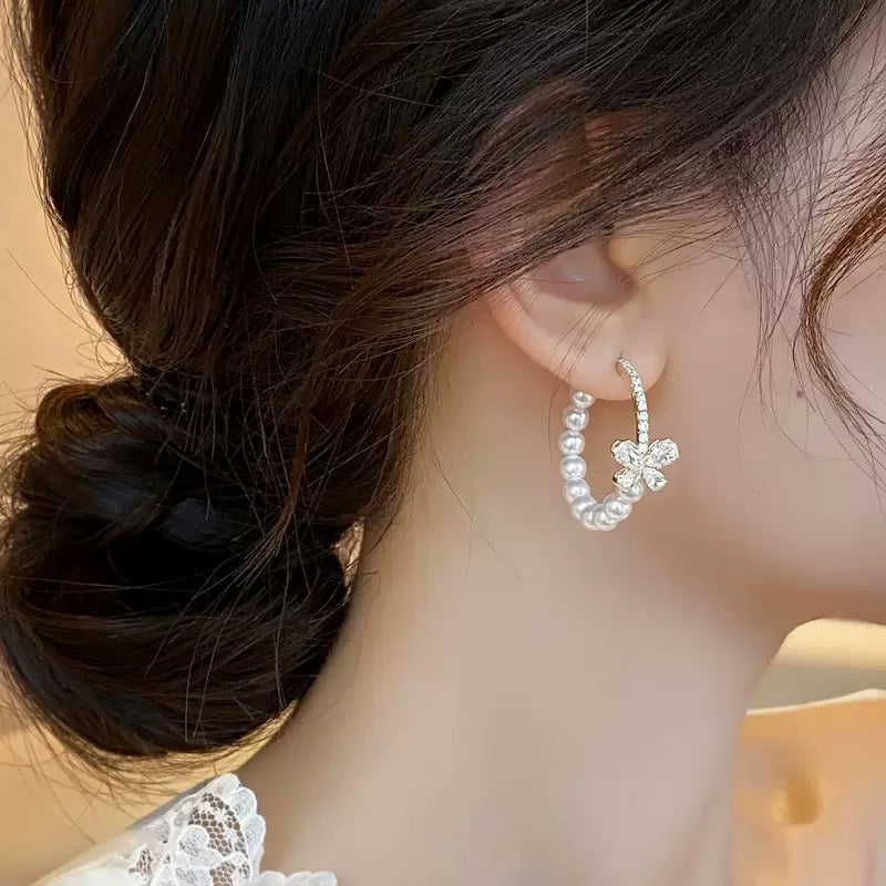 Trend Butterfly Pearl Earrings