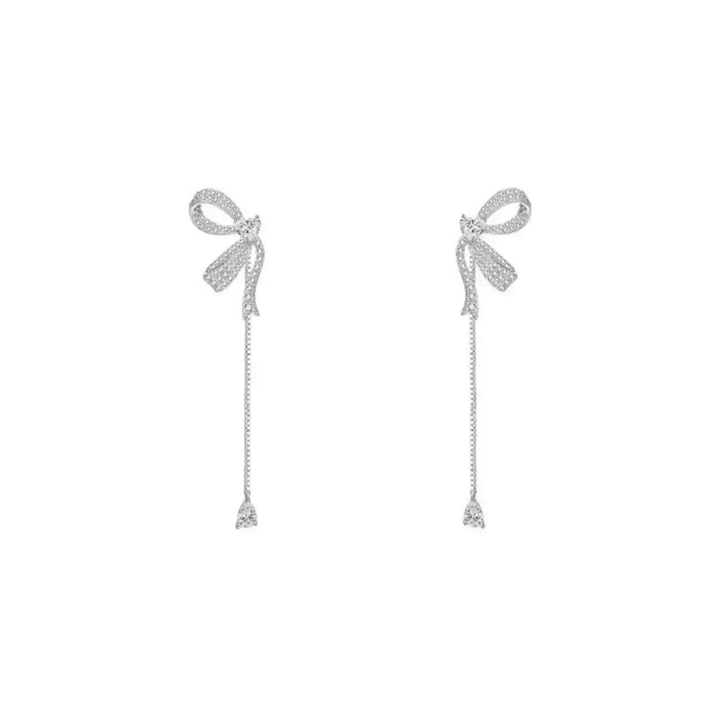 S925 Sterling Silver Butterfly Bow Earrings