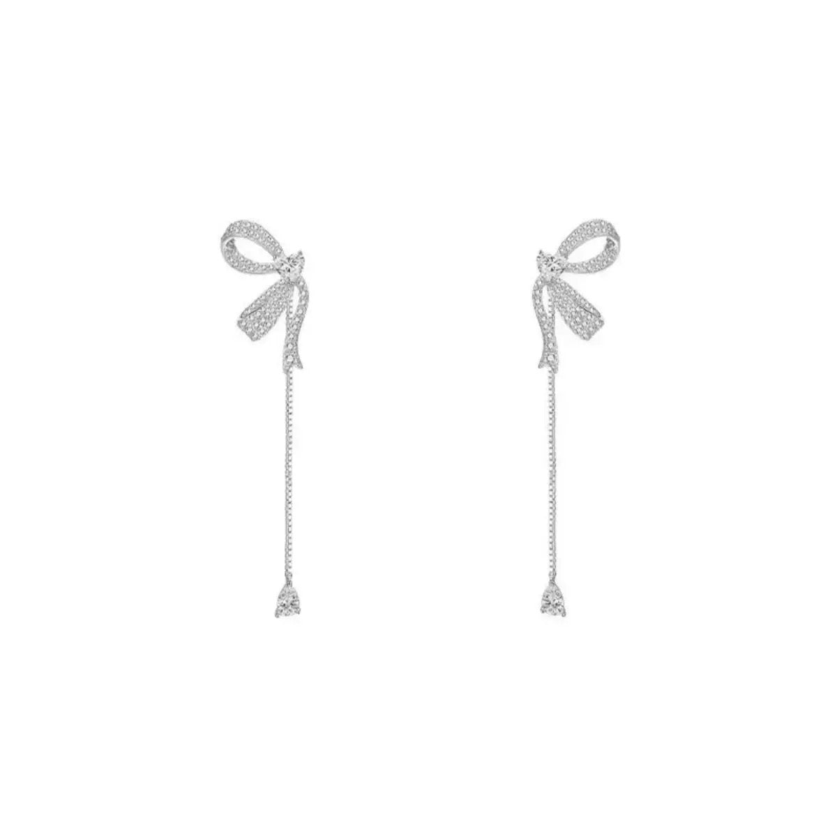 S925 Sterling Silver Butterfly Bow Earrings