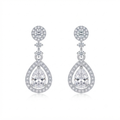 S925 Sterling Silver Water Drop Stud Earrings