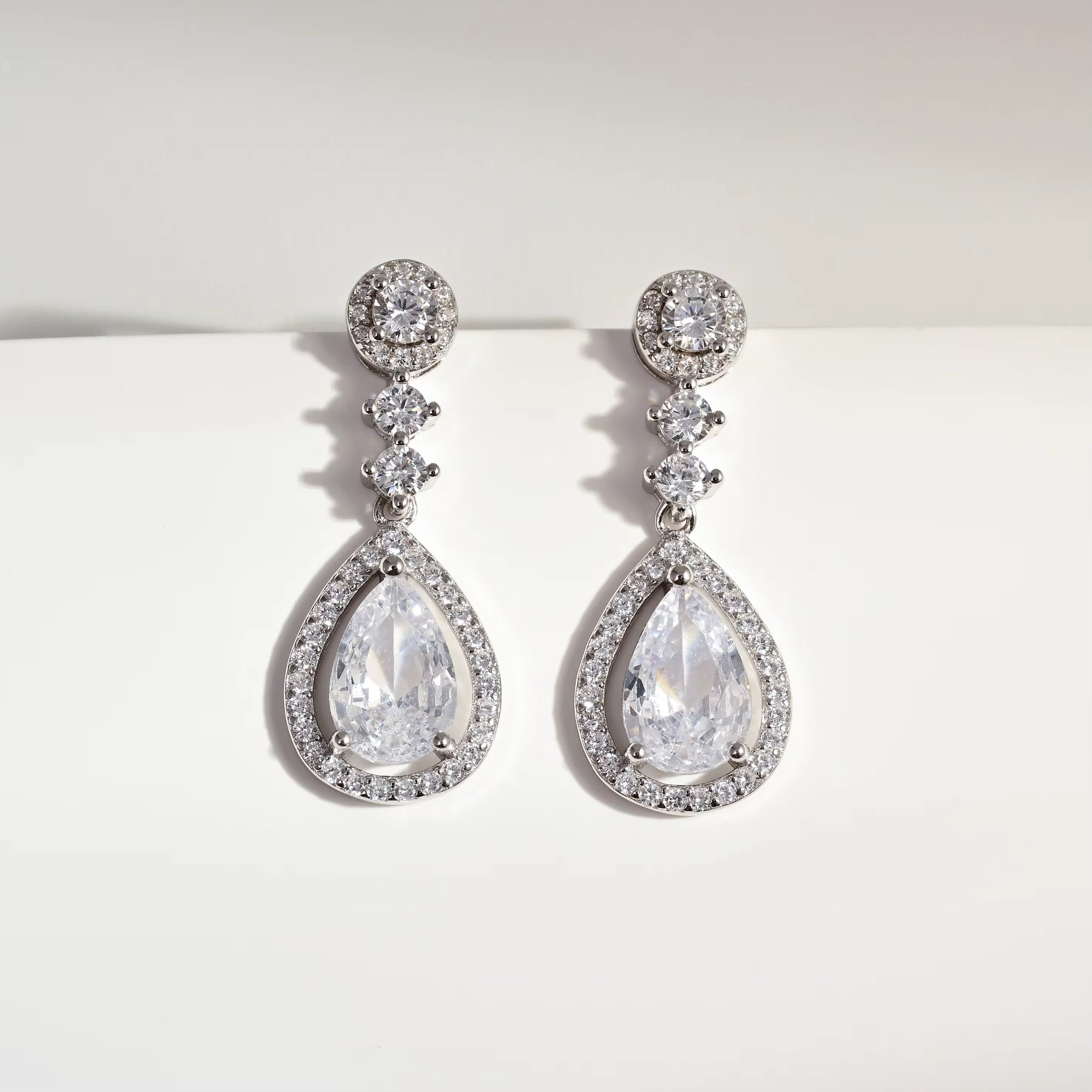 S925 Sterling Silver Water Drop Stud Earrings