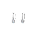 Classic Silver Round Zircon Drop Earrings