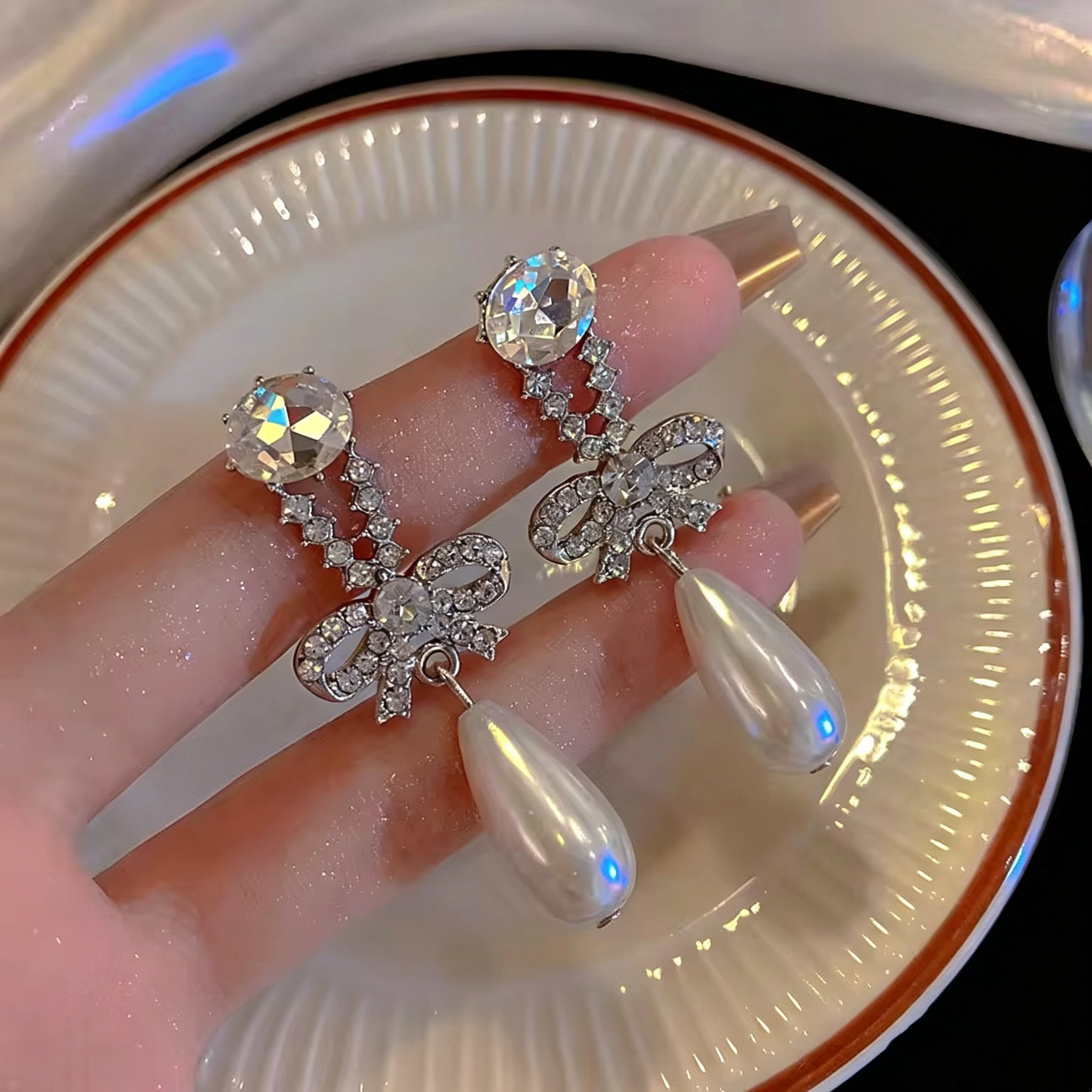 Luxury Korean Pearl Drop Earrings