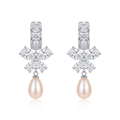 Luxury Zircon Bow Pearl Earrings