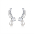 Elegant Crystal Zircon Pearl Earrings