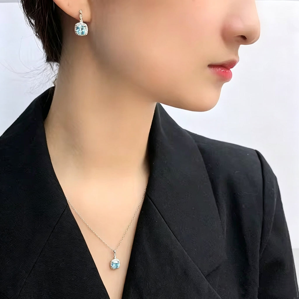 S925 Sterling Silver Ocean Heart Earrings