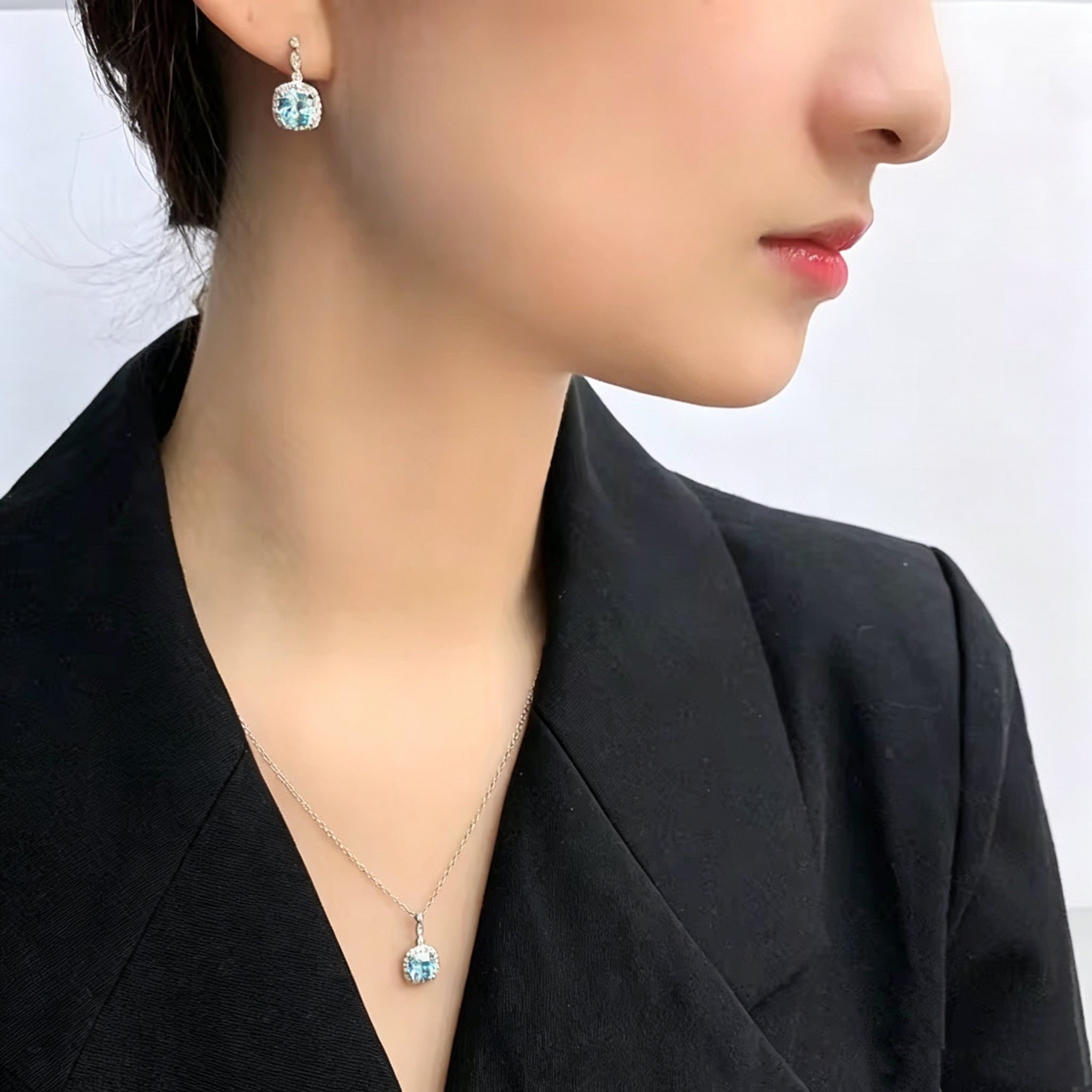 S925 Sterling Silver Ocean Heart Earrings