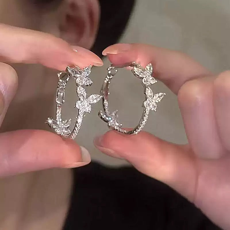 Elegant Crystal Butterfly Earrings