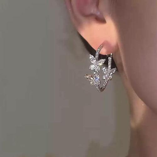 Elegant Crystal Butterfly Earrings