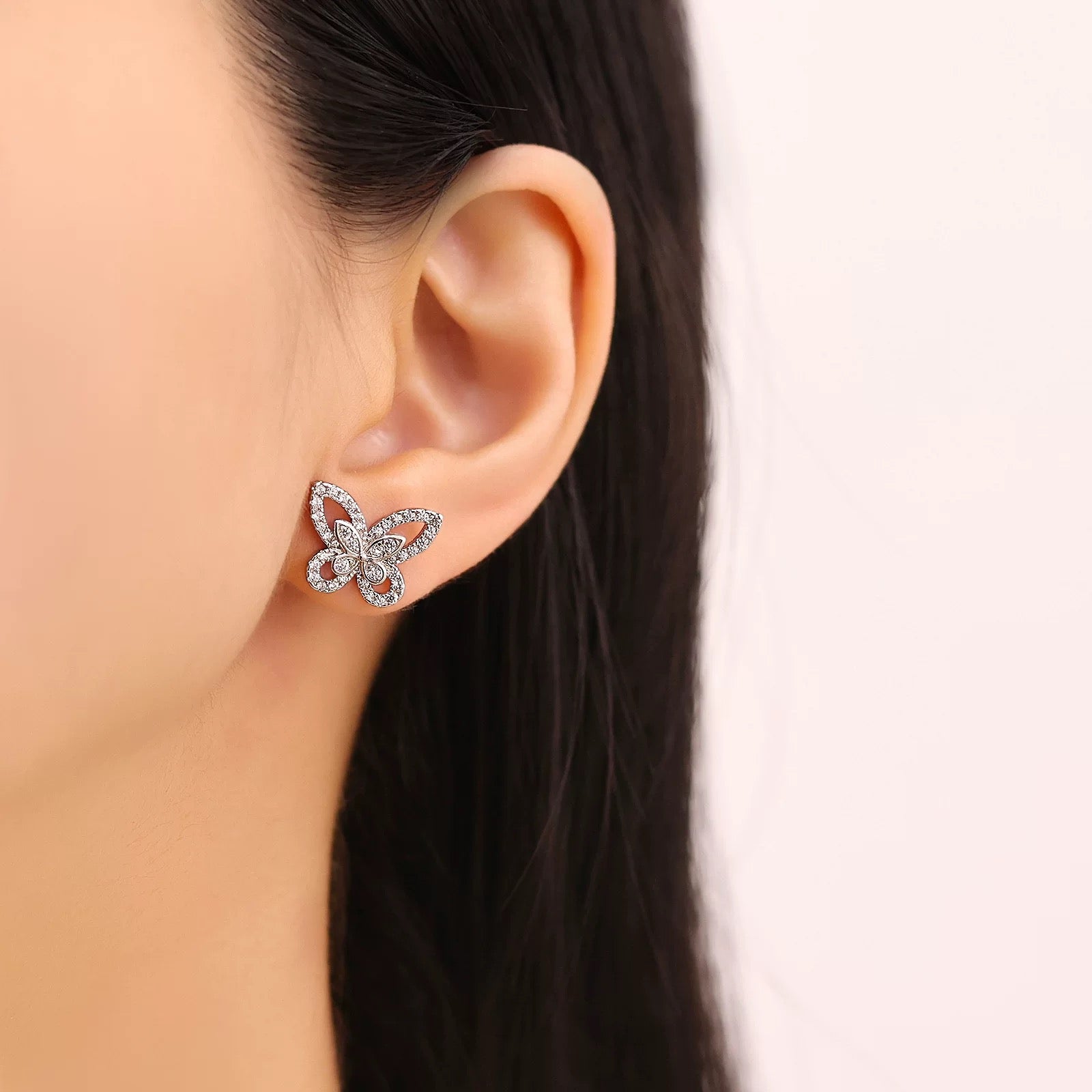 S925 Sterling Silver Butterfly Earrings