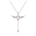 S925 Sterling Silver Angel Wings and Heart Necklace