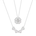 S925 Sterling Silver Magnetic Heart Four Leaf Clover Necklace