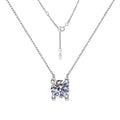 S925 Sterling Silver Classic Four-Prong Bull Head Moissanite Pendant Necklace
